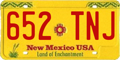 NM license plate 652TNJ