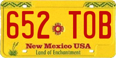 NM license plate 652TOB