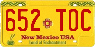 NM license plate 652TOC