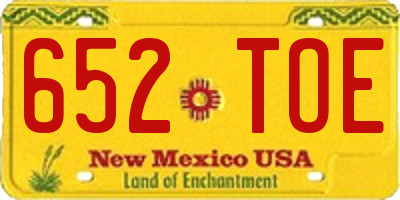 NM license plate 652TOE