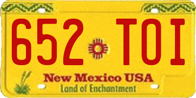NM license plate 652TOI
