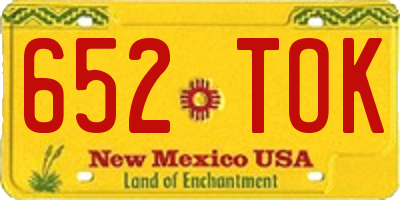 NM license plate 652TOK