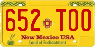 NM license plate 652TOO