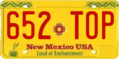 NM license plate 652TOP