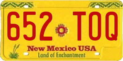 NM license plate 652TOQ