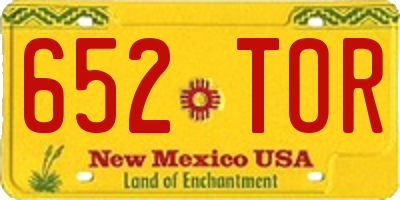 NM license plate 652TOR