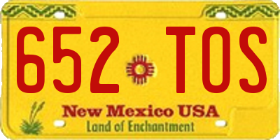 NM license plate 652TOS