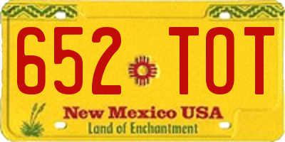 NM license plate 652TOT