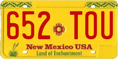 NM license plate 652TOU