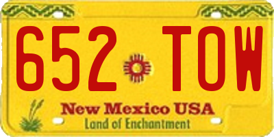 NM license plate 652TOW