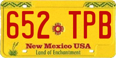 NM license plate 652TPB