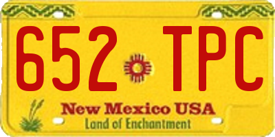NM license plate 652TPC