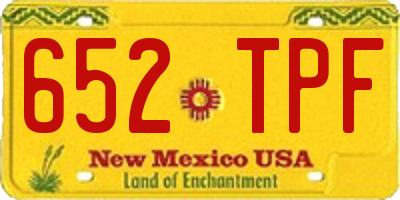 NM license plate 652TPF