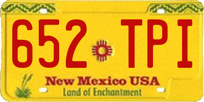 NM license plate 652TPI