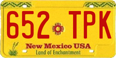 NM license plate 652TPK