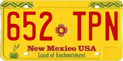 NM license plate 652TPN