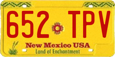 NM license plate 652TPV
