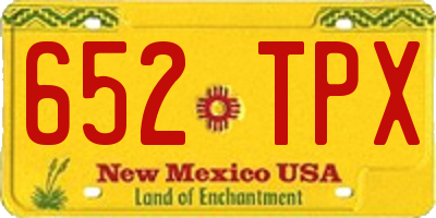NM license plate 652TPX