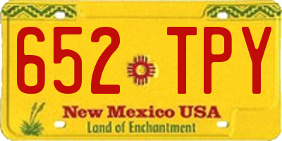 NM license plate 652TPY