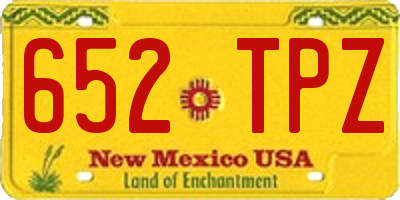 NM license plate 652TPZ