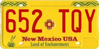 NM license plate 652TQY