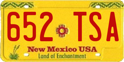 NM license plate 652TSA