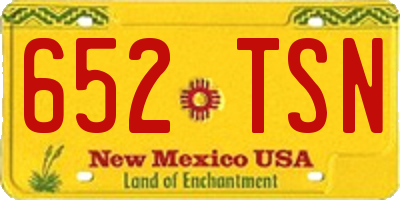 NM license plate 652TSN