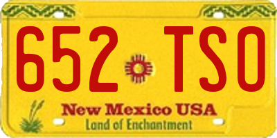 NM license plate 652TSO