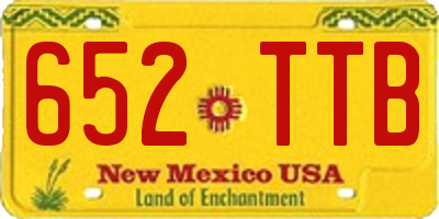 NM license plate 652TTB