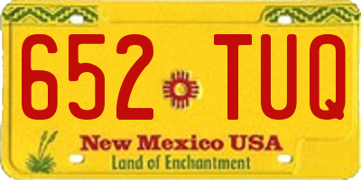 NM license plate 652TUQ