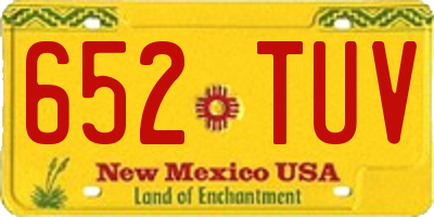 NM license plate 652TUV
