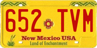 NM license plate 652TVM