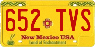 NM license plate 652TVS