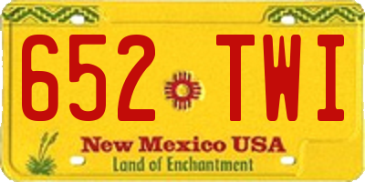 NM license plate 652TWI