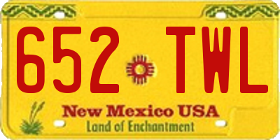 NM license plate 652TWL