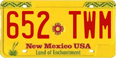 NM license plate 652TWM
