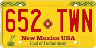 NM license plate 652TWN