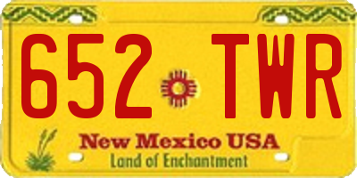 NM license plate 652TWR