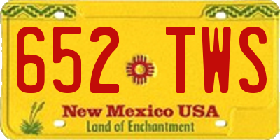 NM license plate 652TWS