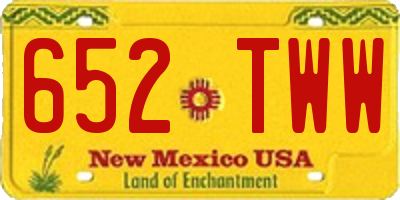NM license plate 652TWW