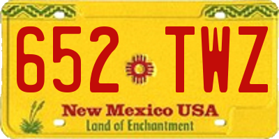 NM license plate 652TWZ