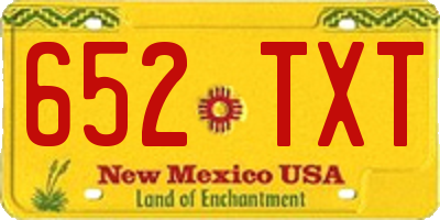 NM license plate 652TXT