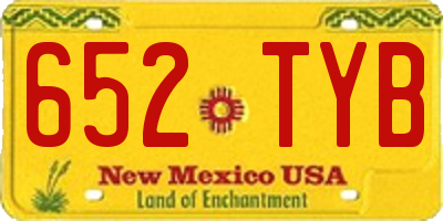 NM license plate 652TYB