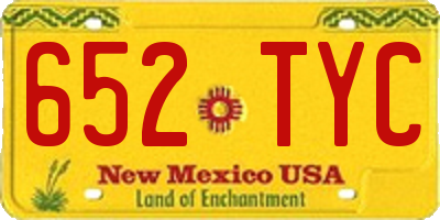 NM license plate 652TYC