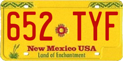 NM license plate 652TYF