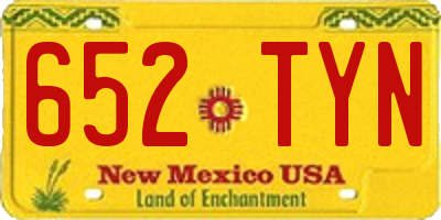 NM license plate 652TYN