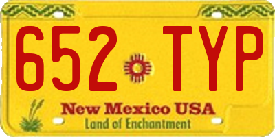 NM license plate 652TYP