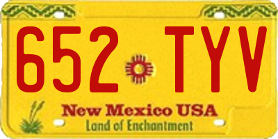 NM license plate 652TYV