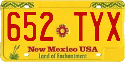 NM license plate 652TYX