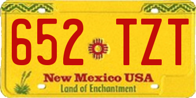 NM license plate 652TZT